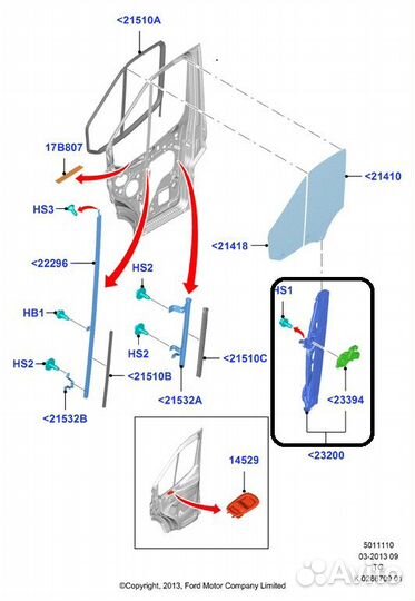 Стеклоподъемник передний левый Ford Transit 8 FCD