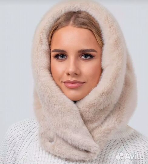 Меховой капюшон, капр размер 55-60