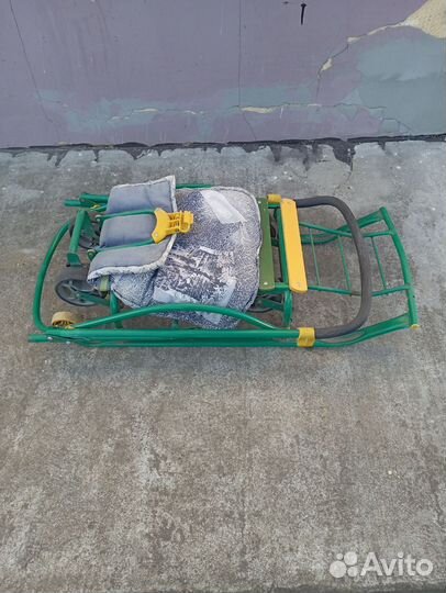 Санки коляска ника 3 складные с колёсами бу