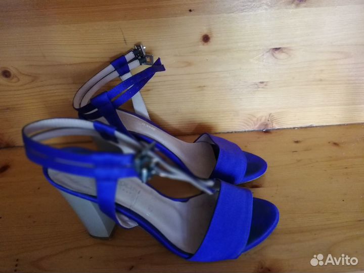 Босоножки кожа-текстиль