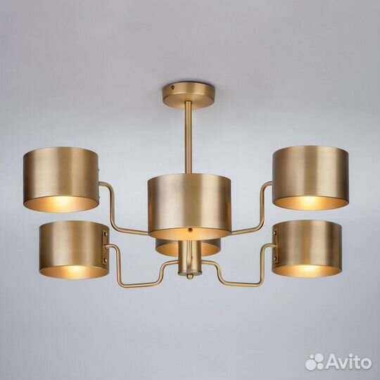 Люстра металл в гостиную лофт 6 ламп