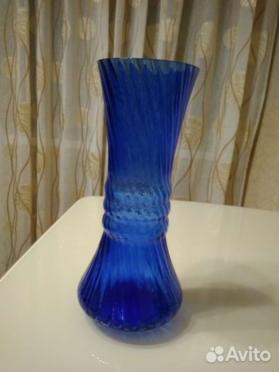 Посуда кобальтовое стекло: ваза,графин,рюмки