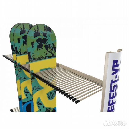 Стеллаж Премиум сп-1 для сноубордов, односторонний с корзиной 219х243х45см SP1-84