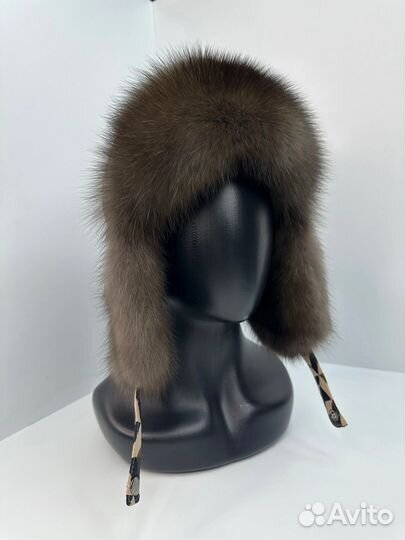 Шапка ушанка из соболя