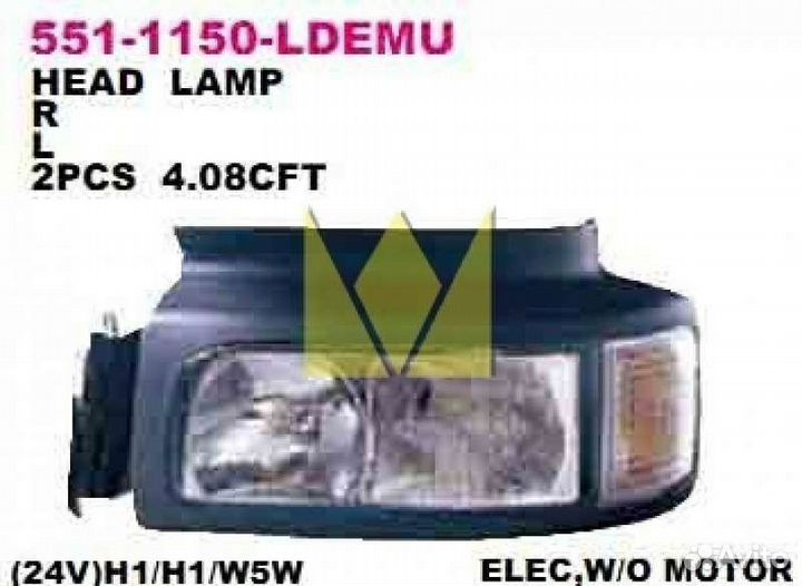 Фара головного света левая Renault Atego