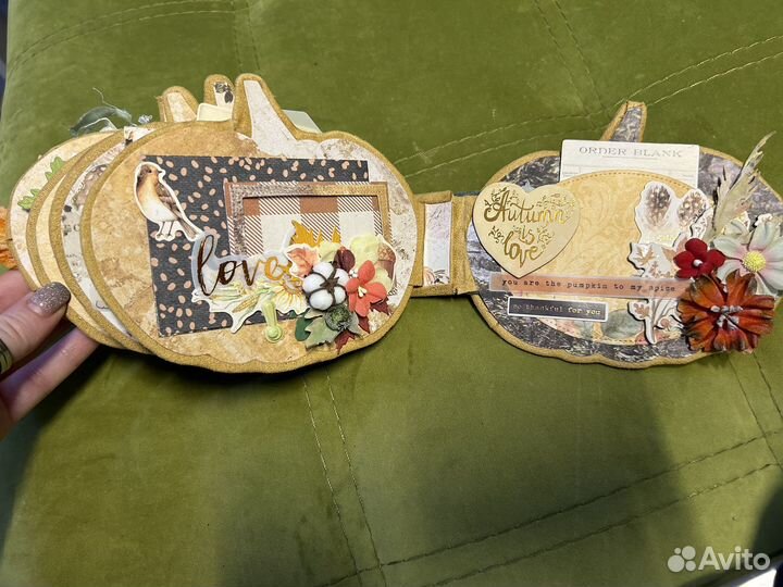 Фотоальбом в виде тыковки. Скрапбукинг