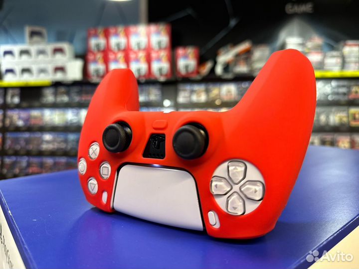 Силиконовый чехол для геймпада Dualsense (Красный)