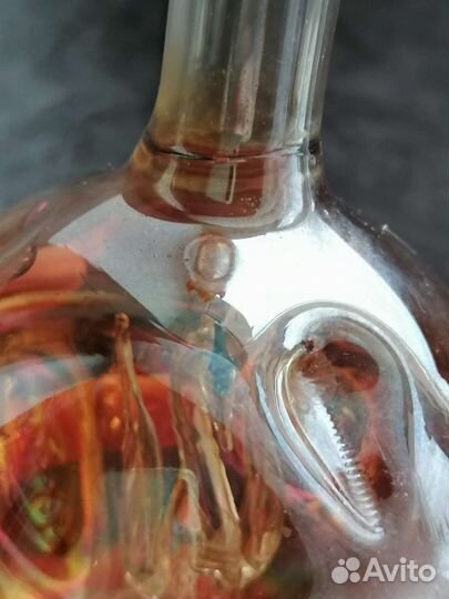 Графин цветное стекло СССР Внутри фигурка лебедя