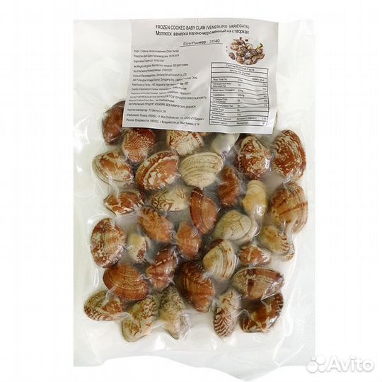 Морепродукты Клеммы Вонголе варено-мороженные