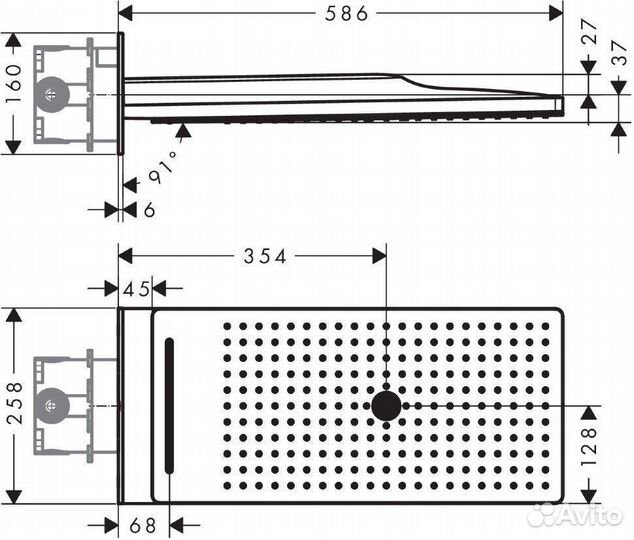 Верхний душ Hansgrohe 24011400 белый / хром