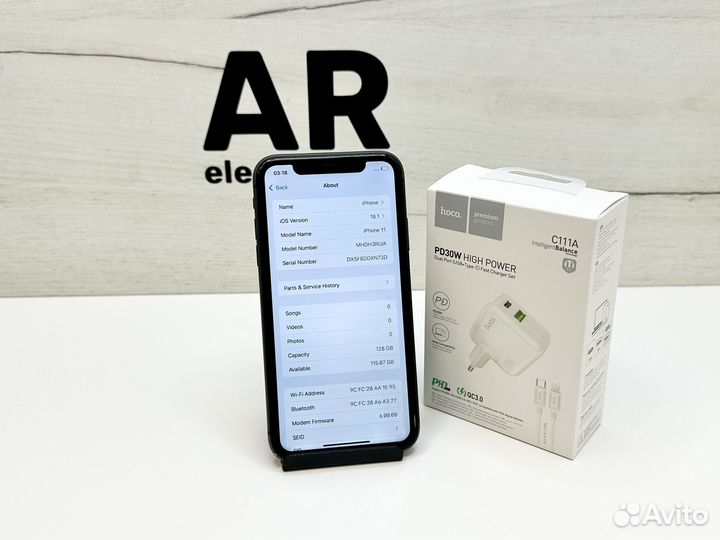 iPhone 11 128Gb Black (86%,гарантия,simesim)