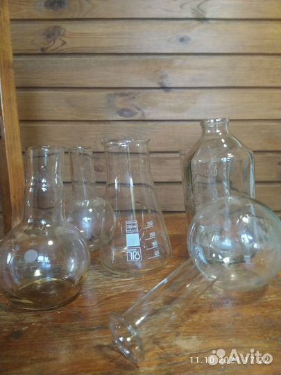 Стеклянные химические колбы