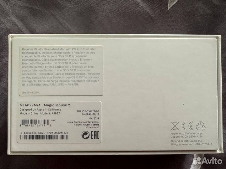 Мышь Apple magic mouse 2 mla02zm/A