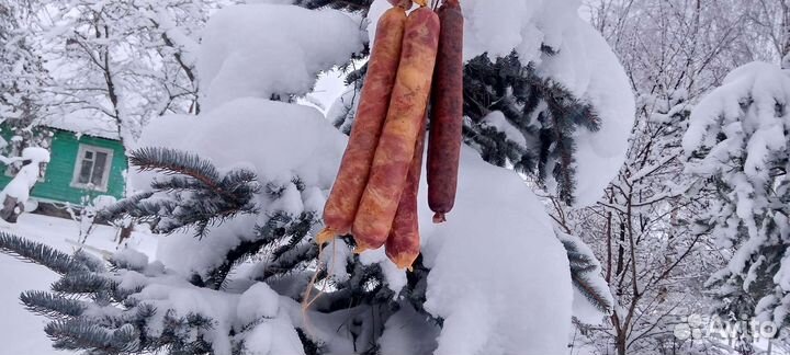 Домашняя колбаса копченая