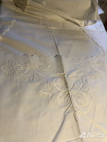 Пододеяльник СССР с ришелье и вышивкой