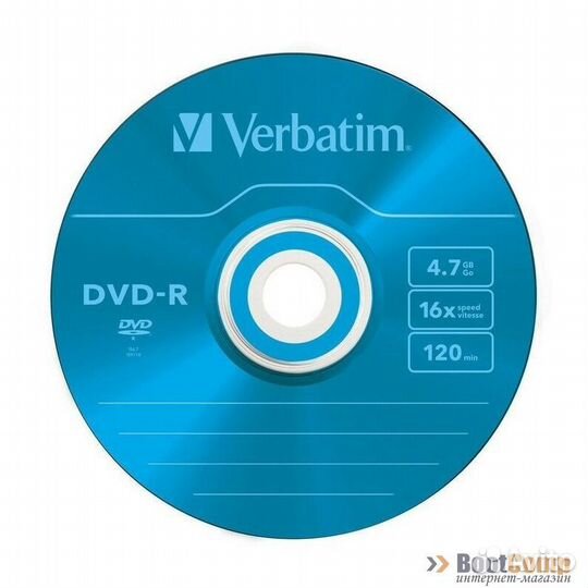 Оптический диск DVD-R 4.7Gb Verbatim 16X Slim Case