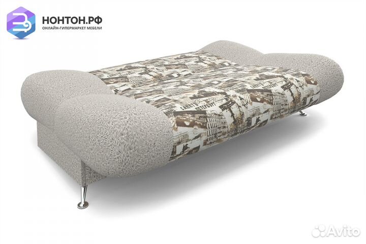 Диван книжка Лодочка коричневый / принт газета