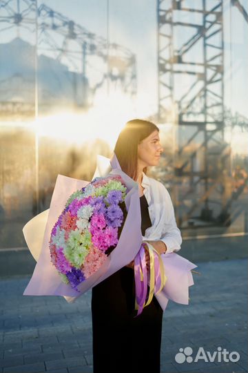 Большой букет хризантем