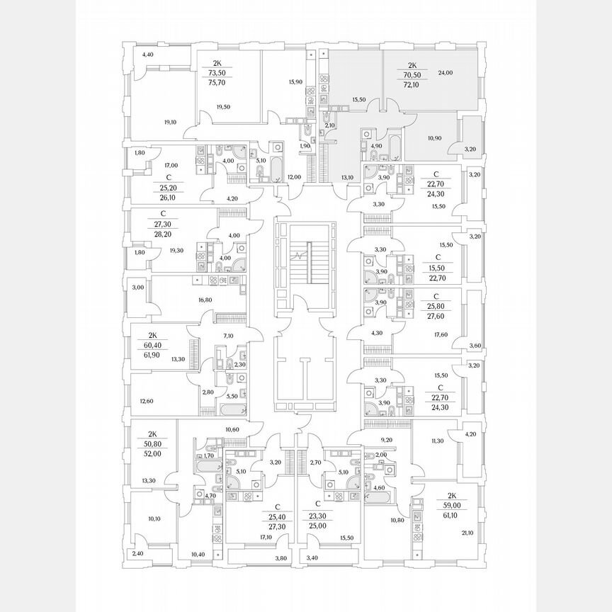 2-к. квартира, 68 м², 11/13 эт.