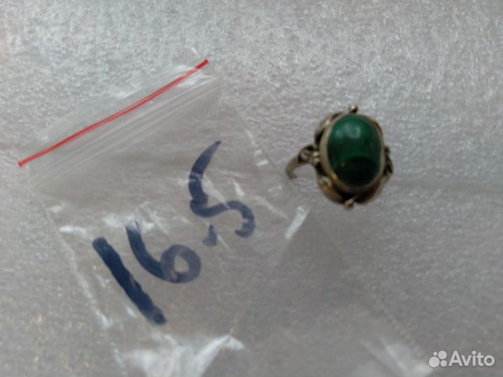 Кольцо с малахитом 16.5