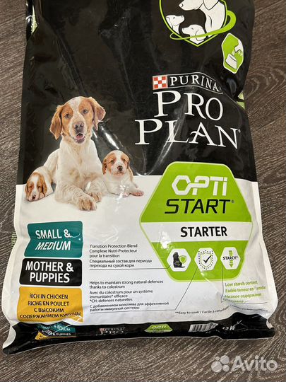 Корм для собак purina pro plan opti start