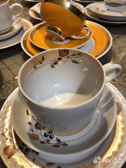 Чайное трио дулево вербилки СССР новое, 1 сорт