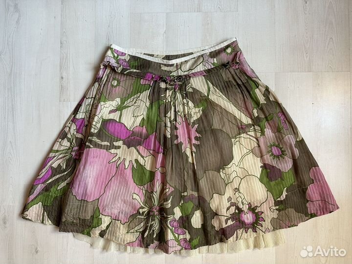 Эффектная юбка Marella Италия 42-44 шелк хлопок