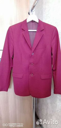 Пиджак бордовый 164см/галстуки