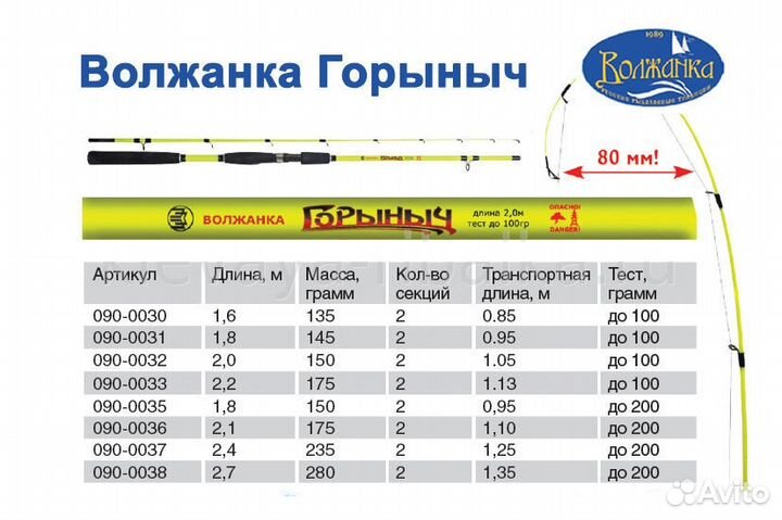 Спиннинг Горыныч 1.8 тест 200 г