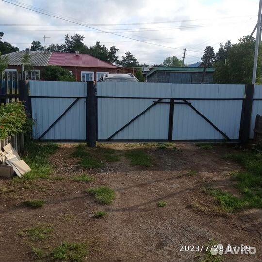 Ворота с калиткой распашные бу
