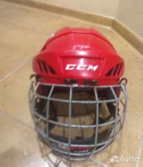 Шлем хоккейный красный ссм FL40 S регулируемый
