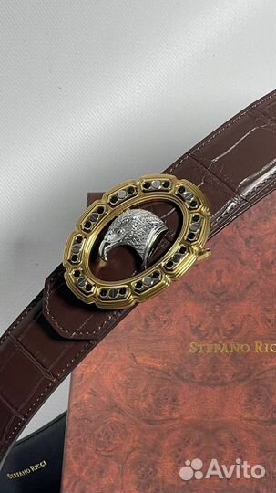 Ремень мужской stefano ricci из кожи крокодила