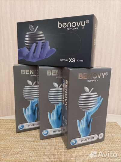 Перчатки нитриловые benovy