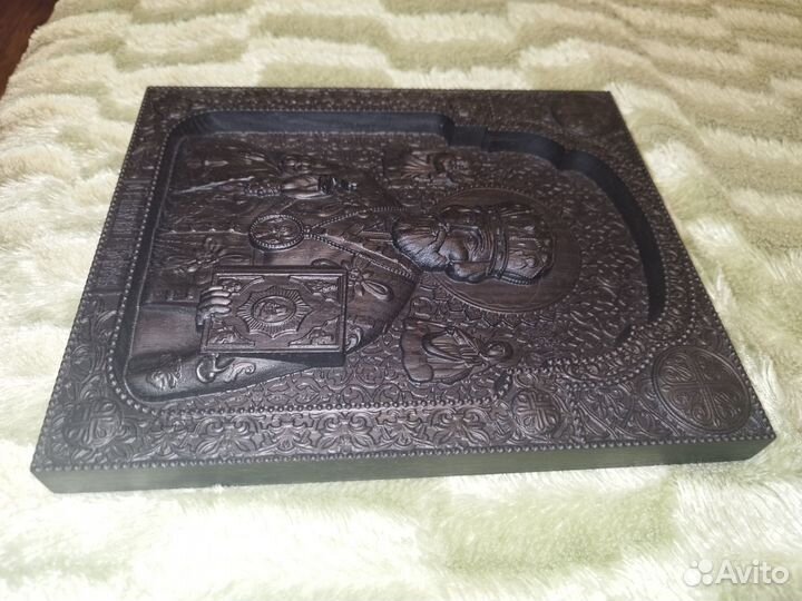 Икона Николай Чудотворец (мореный дуб)