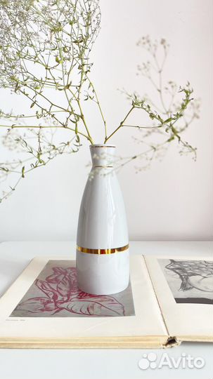 Ваза фарфор Барановка СССР полоска