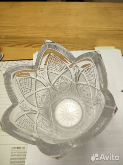 Ваза для цветов Тюльпан хрусталь времен СССР 17см