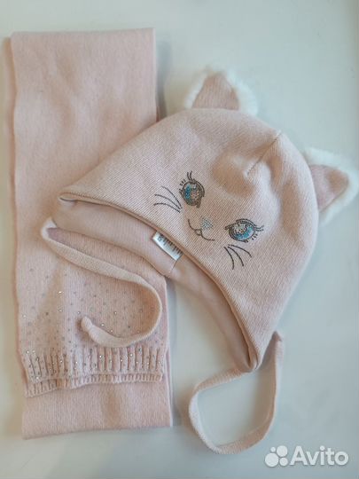 Зимний комплект шапка и шарф р. 54-56