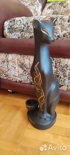 Статуэтка подсвечник, чёрная пантера