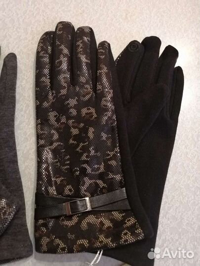 Перчатки трикотажные, женские, новые