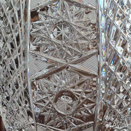 Большая хрустальная ваза для цветов Дятьково новая