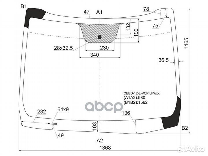 Стекло лобовое KIA ceed 5D HBK/WGN 12-18 ceed-1
