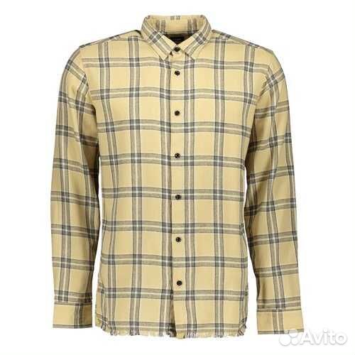 Рубашка с длинным рукавом бежевая стандартного кро