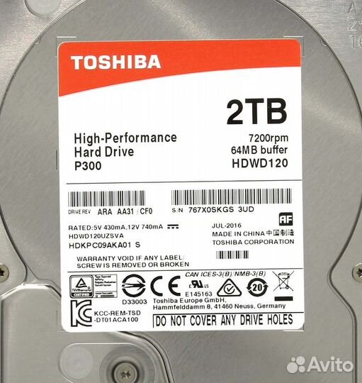 Жесткий диск Toshiba hdkpc09AKA01 2Tb 7200 sataiii