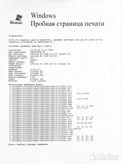 Принтер лазерный (4807 стр) Wi-Fi Samsung ML-2165w