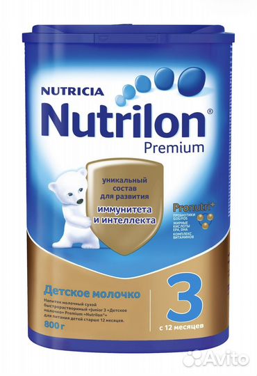 Смесь Nutrilon 3 Premium, с 12 месяцев, 800 г