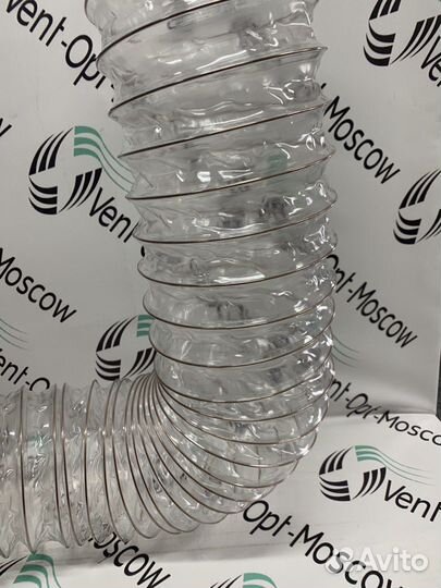 Гибкий воздуховод гофра Ф160 PVC 500 прозрачная 5м