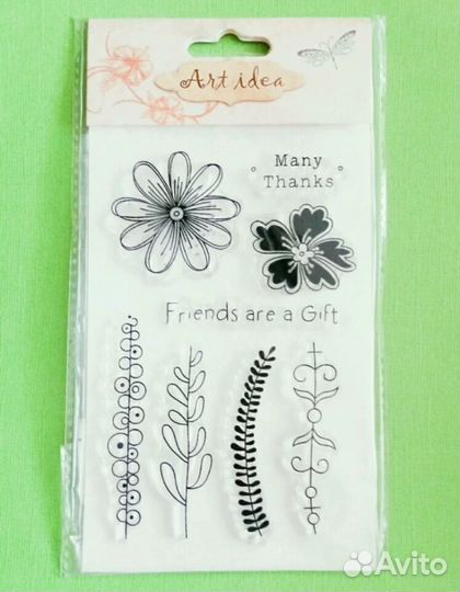 Набор силиконовых штампов с цветами