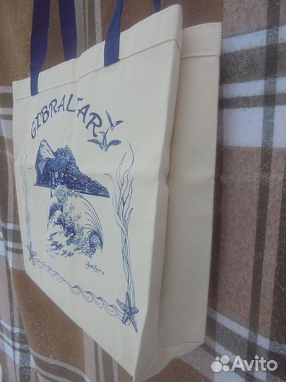 Холщовая стильная сумка с мыса Гибралтар 33х40 см