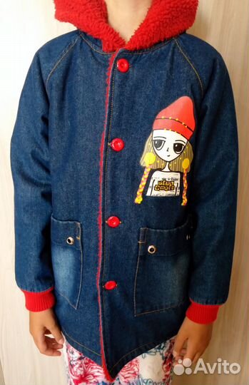 Парка джинсовая для девочки р-р 135-145