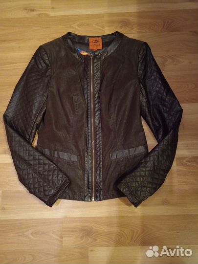 Куртка демисезонная кожа и замша. Размер 44-46
